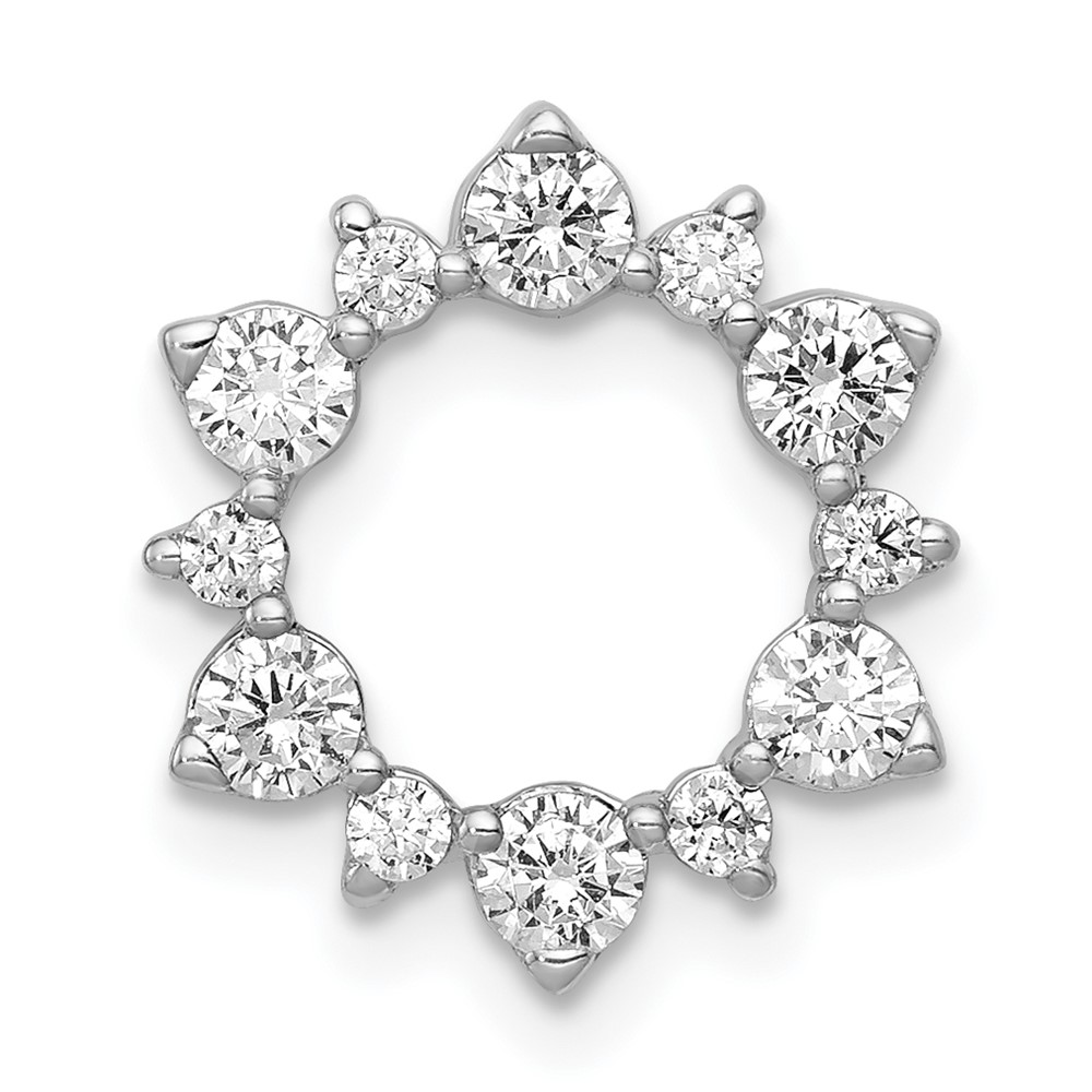 PM3704-062-WA-1.jpg 14k White Gold 5/8 carat Lab Grown Diamond VS/SI+ G+ Complete Fashion Circle Chain Slide Pendant - Image 1