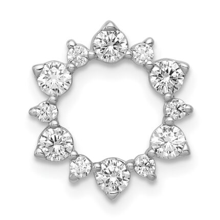 14k White Gold 5/8 carat Diamond Fancy Circle Chain Slide