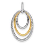 14k Two-tone 1/4 carat Diamond Fancy Triple Oval Pendant - Image 3
