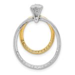 14k Two Tone 1/4 carat Lab Grown Diamond VS/SI+ G+ Complete Double Circle Dangle Pendant - Image 3