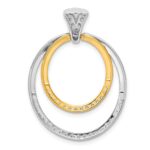 14k Two-tone 1/2 carat Diamond Fancy Double Circle Pendant - Image 3