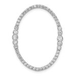 14k White Gold 3/4 carat Lab Grown Diamond VS/SI+ G+ Complete Oval Chain Slide Pendant