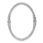 14k White Gold 3/4 carat Lab Grown Diamond VS/SI+ G+ Complete Oval Chain Slide Pendant - Image 3