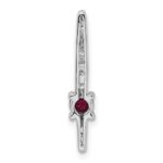 14k White Gold Graduated Diamond and .18 Ruby Fancy Chain Slide - Image 4