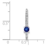 14k White Gold Graduated Diamond and .18 Sapphire Fancy Chain Slide - Image 4