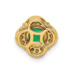 14k Diamond and .33 Emerald Fancy Chain Slide - Image 4