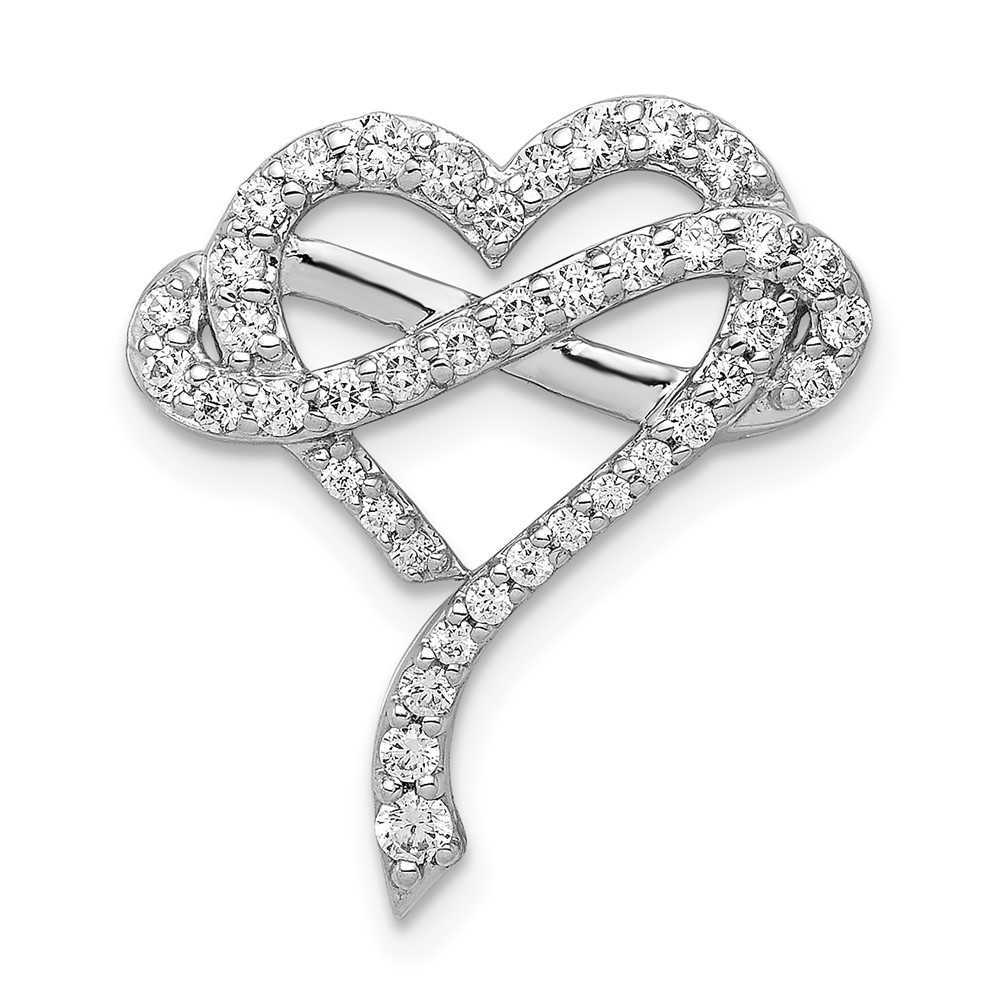 PM3924-050-WA.jpg 14k White Gold 1/2 carat Diamond Infinity and Heart Chain Slide - Image 1