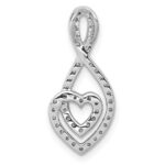 14k White Gold 1/4 carat Diamond Fancy Heart Infinity Chain Slide - Image 3