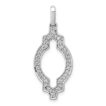 14k White Gold 1/4 carat Diamond Fancy Vintage Pendant