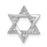14k White Gold 1/10 carat Diamond Star of David Chain Slide