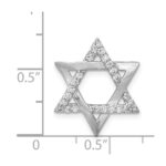 14k White Gold 1/4 carat Diamond Star of David Chain Slide - Image 4
