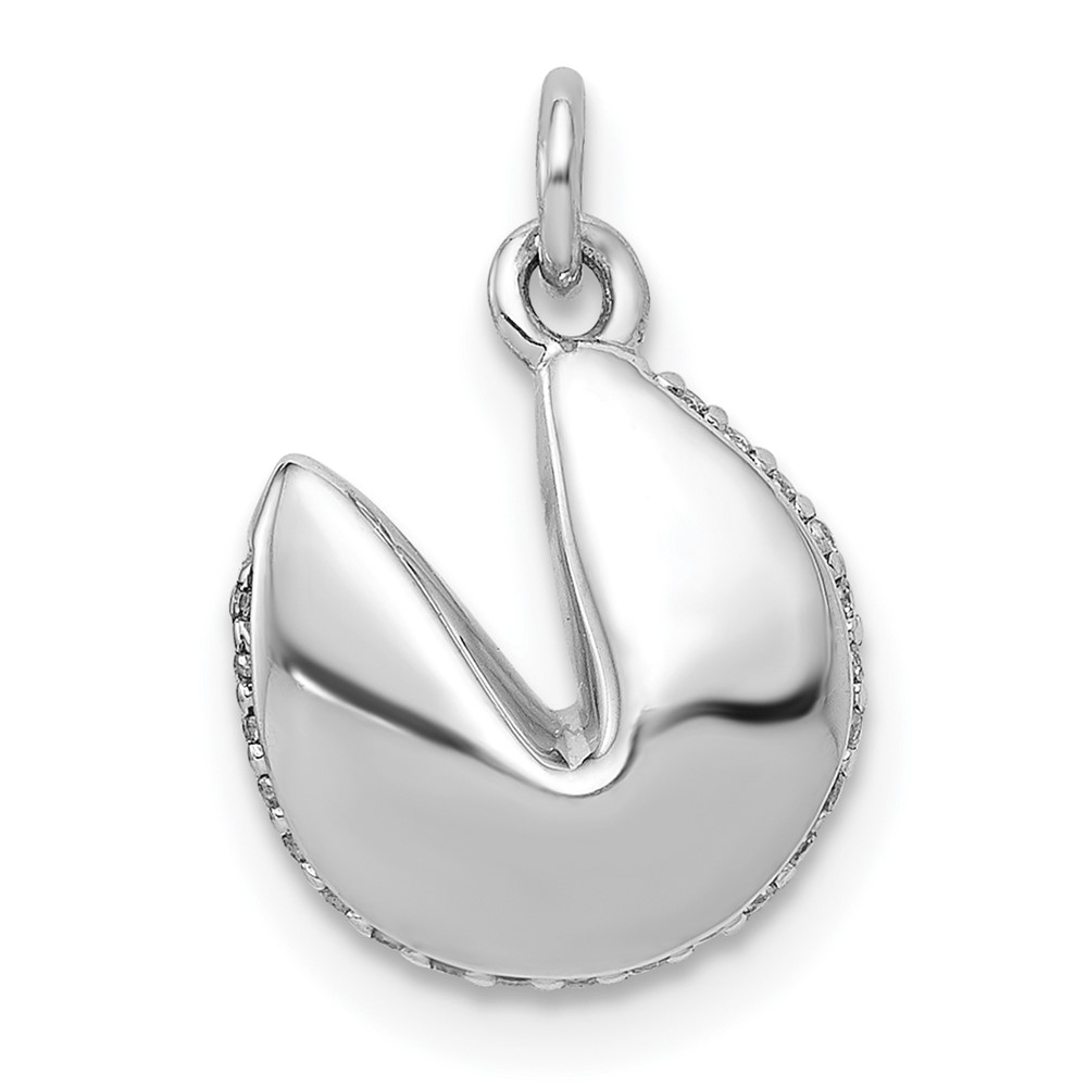 PM3997-007-WA.jpg 14k White Gold 1/15 carat Diamond Fortune Cookie Pendant - Image 1