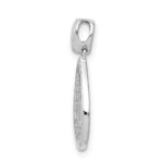 14k White Gold 1/4 carat Pave Diamond Fancy Teardrop Pendant - Image 2
