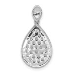 14k White Gold 1/2 carat Pave Diamond Fancy Teardrop Pendant - Image 3