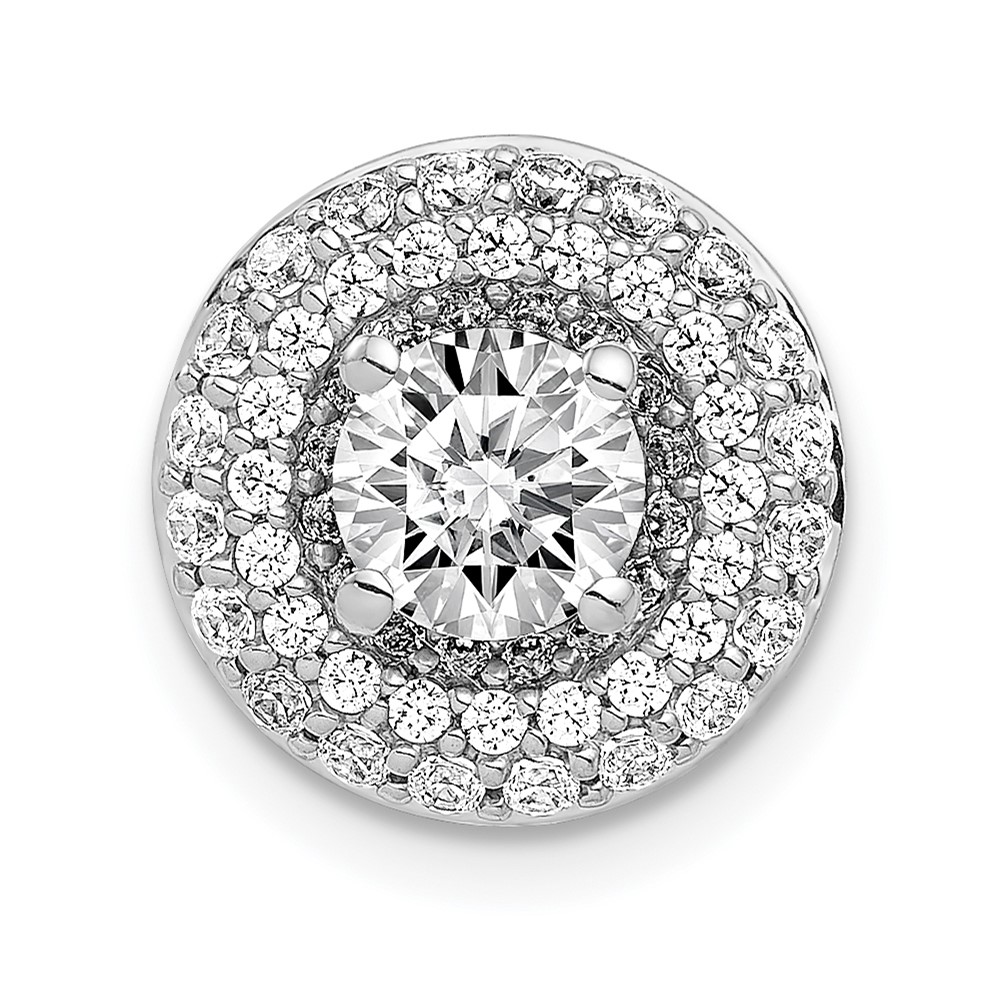 PM4020-040-WA.jpg 14k White Gold Holds 5.2mm Center 3/8 carat Diamond Semi-mount Halo Chain Slide - Image 1