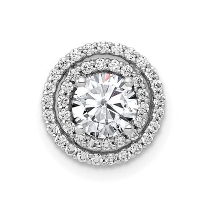 14k White Gold 3/4 carat Lab Grown Diamond VS/SI+ G+ Complete Halo Chain Slide Pendant