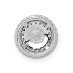 14k White Gold 3/4 carat Lab Grown Diamond VS/SI+ G+ Complete Halo Chain Slide Pendant - Image 3