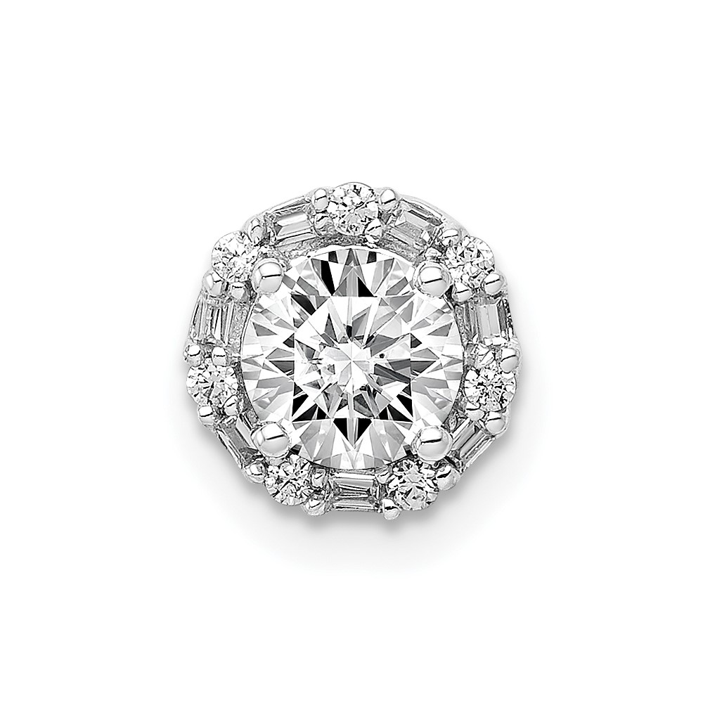 PM4024-009-WA.jpg 14k White Gold Holds 5.2mm Center 1/10 carat Diamond Semi-mount Halo Chain Slide - Image 1