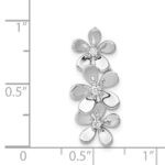 14k White Gold 1/10 carat Diamond Three Flower Chain Slide - Image 4