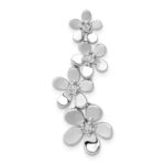 14k White Gold 1/8 carat Diamond Four Flower Chain Slide
