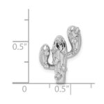14k White Gold 1/10 carat Diamond Cactus Chain Slide - Image 4