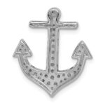 14k White Gold 1/4 carat Diamond Anchor Chain Slide - Image 3