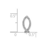 14k White Gold 1/15 carat Diamond Ichthus Fish Chain Slide - Image 4