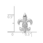 14k White Gold Diamond Fleur de Lis Chain Slide - Image 4