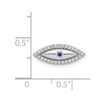 14k White Gold Diamond and Sapphire Evil Eye Chain Slide - Image 4