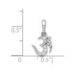 14k White Gold 1/10 carat Diamond Om Symbol Pendant - Image 4