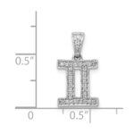 14k White Gold Diamond Gemini Zodiac Pendant - Image 4