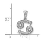 14k White Gold Diamond Cancer Zodiac Pendant - Image 4