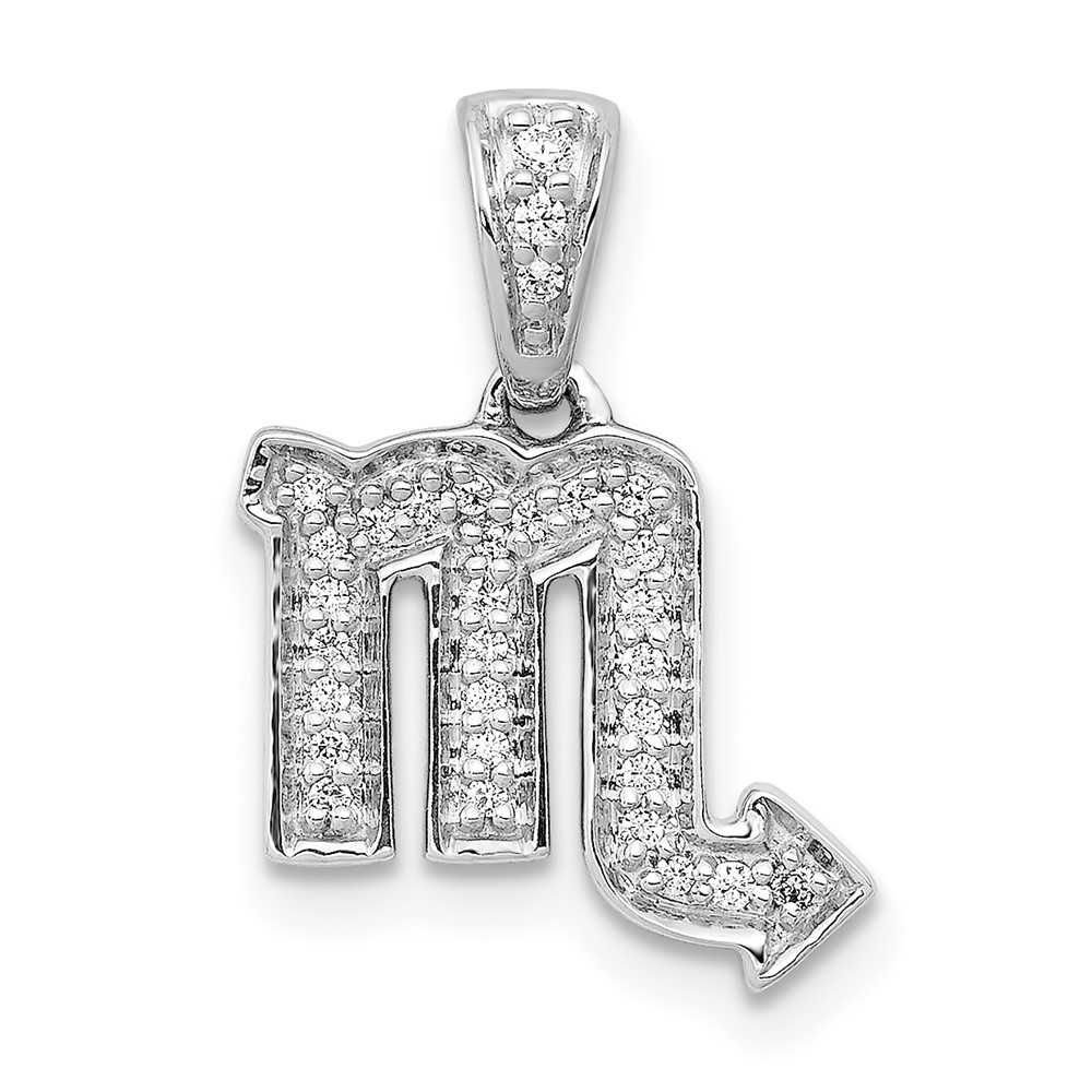 PM4109-011-WA.jpg 14k White Gold Diamond Scorpio Zodiac Pendant - Image 1