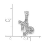 14k White Gold Diamond Capricorn Zodiac Pendant - Image 4