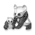 14k White Gold 3/8 carat Black Diamond Pandas Chain Slide