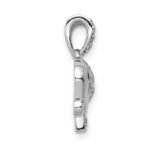 14k White Gold 1/10 carat Black and White Diamond Elephant Pendant - Image 2