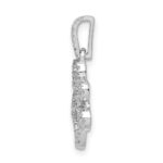 14k White Gold 1/4 carat Diamond Paw Print Pendant - Image 2