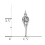 14k White Gold Diamond Lacrosse Stick Pendant - Image 4