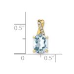 10k Oval Aquamarine and Diamond Pendant - Image 2