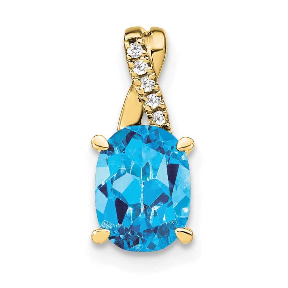 PM4235-BT-003-1YA.jpg 10k Oval Blue Topaz and Diamond Pendant - Image 1