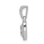 14k White Gold 1/3 carat Diamond Square Halo Cluster Pendant - Image 2