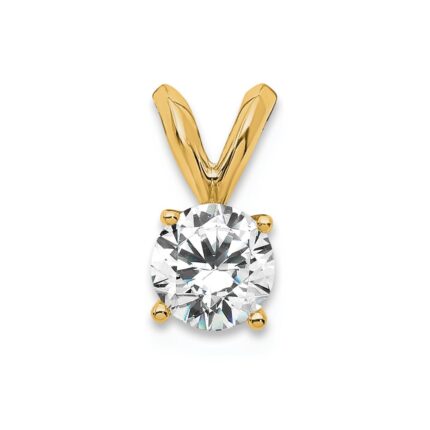 14k 1/3 carat Certified Lab Grown Diamond VS+ F+ Round Complete Four Prong Solitaire Pendant