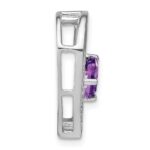 Sterling Silver Rhodium-plated Amethyst and Diamond Pendant - Image 2