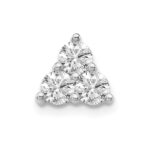 14k White Gold 1/2 carat Lab Grown Diamond VS/SI+ G+ Complete Three Stone Triangle Chain Slide Pendant