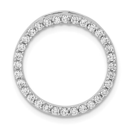 14k White Gold 1/2 carat Diamond Circle Chain Slide