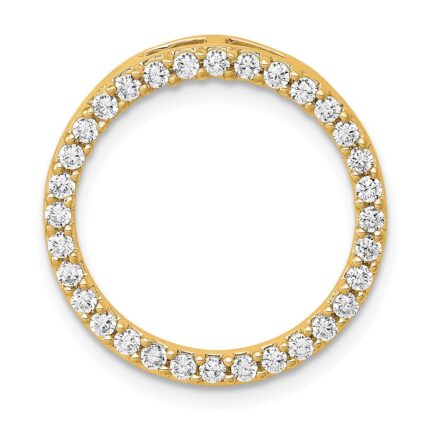 14k Polished 1/2 carat Diamond Circle Chain Slide