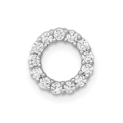 14k White Gold 1/4 carat Diamond Circle Chain Slide