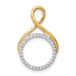 14k Two-tone 1/10 carat Diamond Fancy Circle Chain Slide