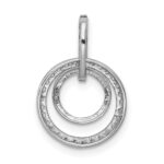 10k White Gold 1/4ct. Diamond Double Circle Dangle Pendant - Image 3