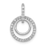 14k White Gold 1/4 carat Diamond Double Circle Dangle Pendant